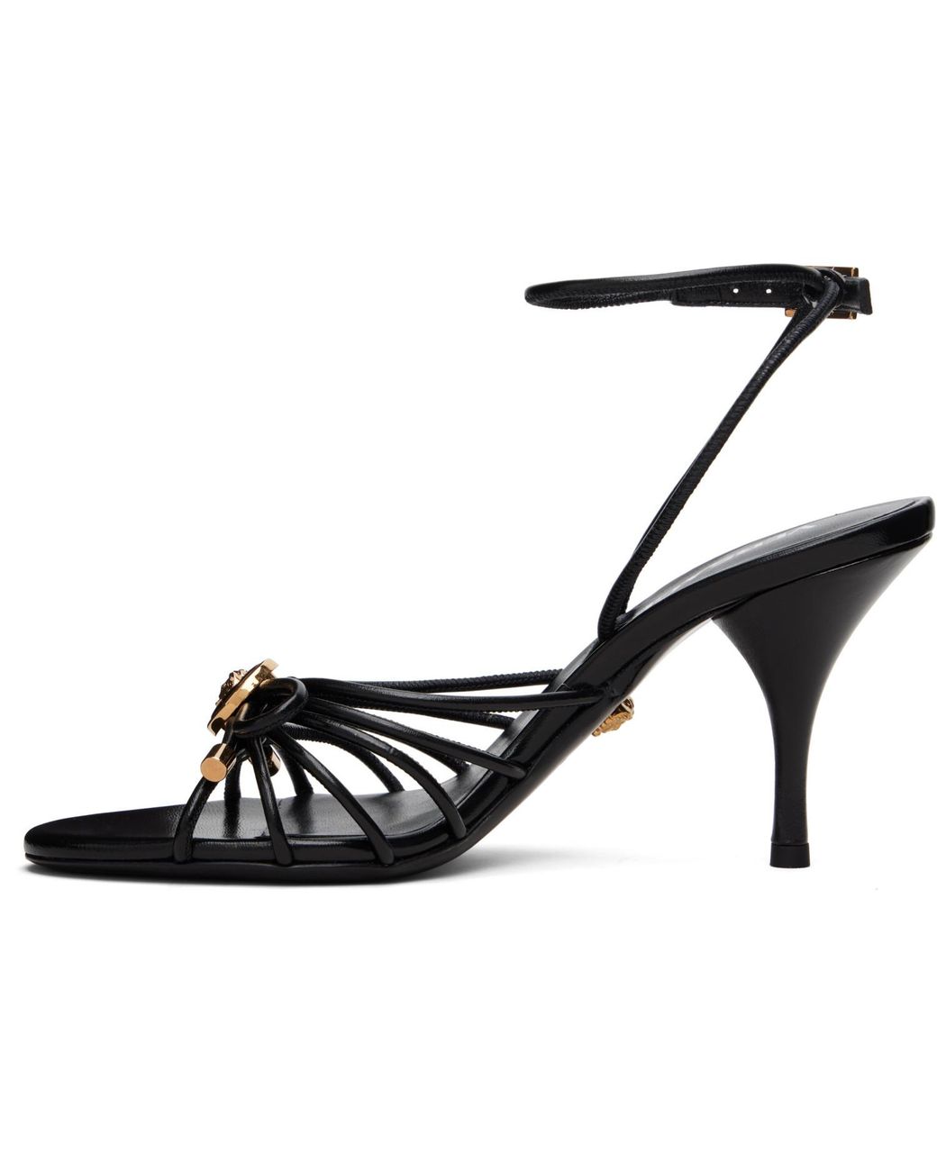 Versace Black Opera Bow Nappa 85Mm Heeled Sandals