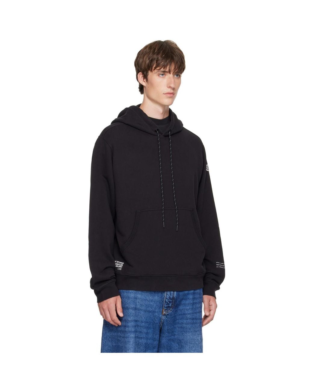 Moncler Genius Black Moncler X Fragment Logo Cotton Hoodie for men