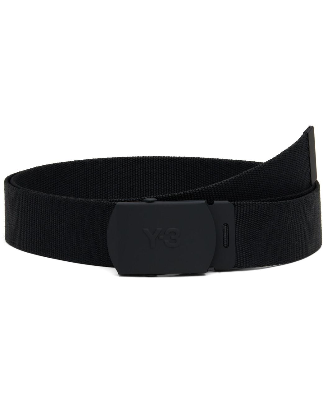 Y-3 Black Classic Logo Belt for men