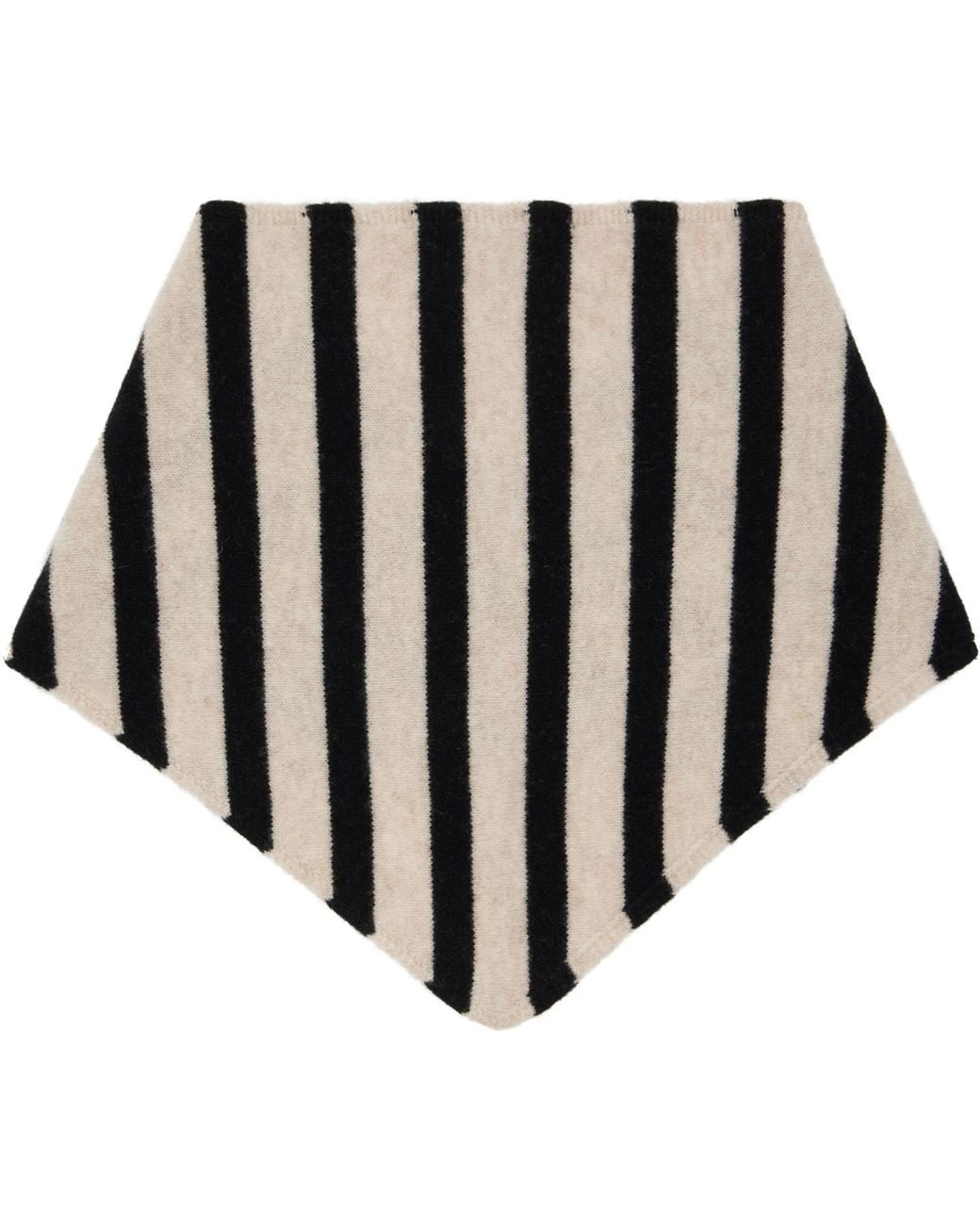 Paul Smith Black Off- & Lambswool Stripe Neckerchief Scarf for men