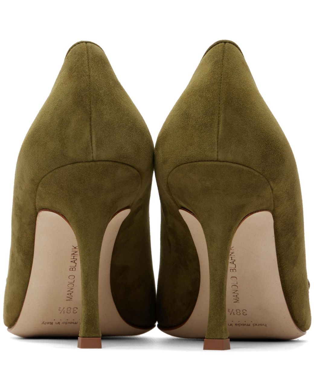 Manolo Blahnik Green Khaki Maysalepump 90 Heels