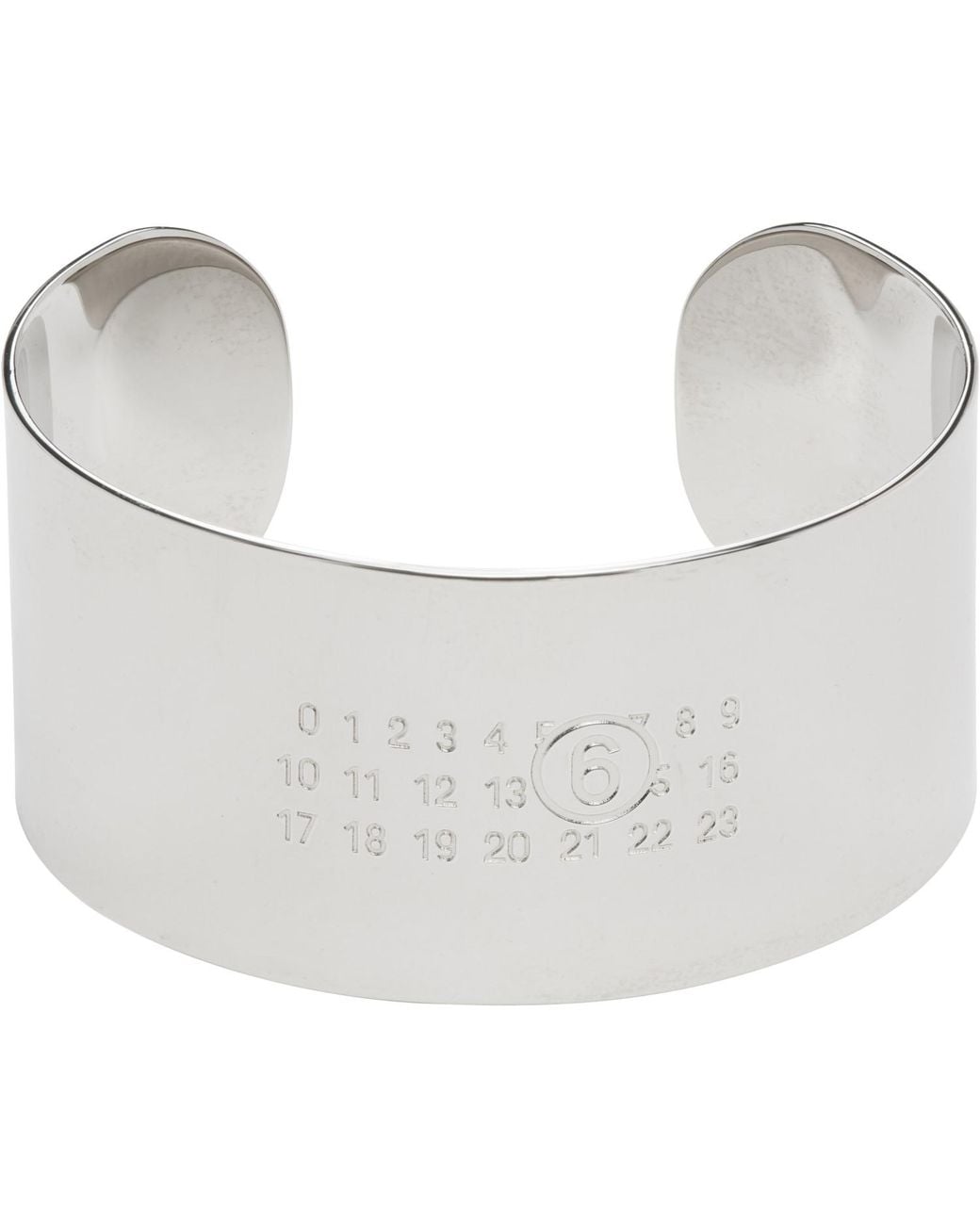 MM6 by Maison Margiela White Logo Cuff Bracelet