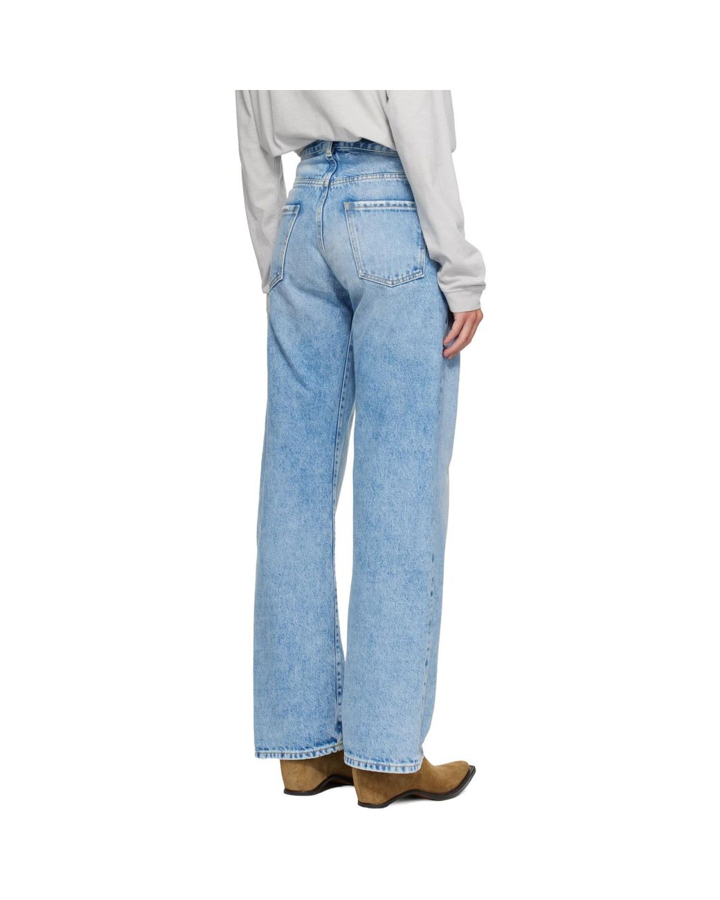 Maison Margiela Blue Contrasted Pockets Straight Jeans