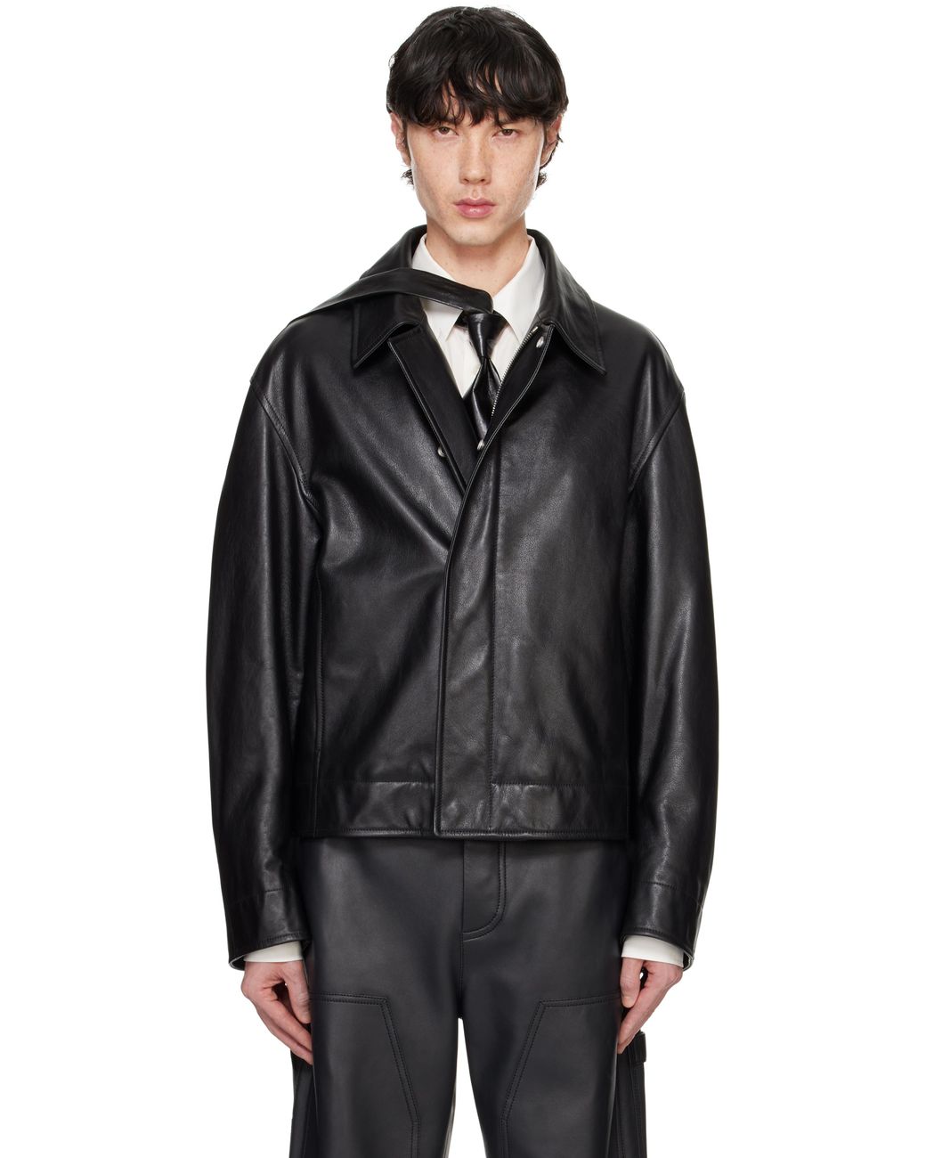 メンズ Bottega Veneta ブラック ナチュラル カーフレザー