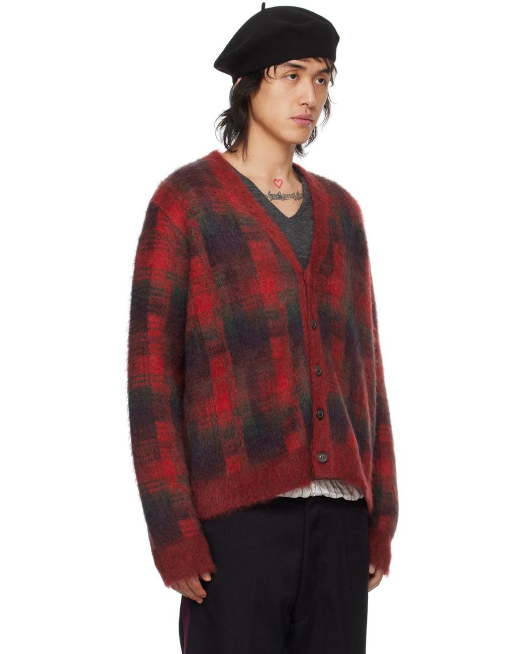 mideal チェックパターンカーディガン mideal（マイディール）の「plaid pattern cardigan / チェック
