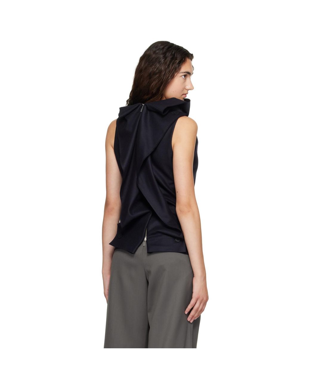Issey Miyake Black Shell Top