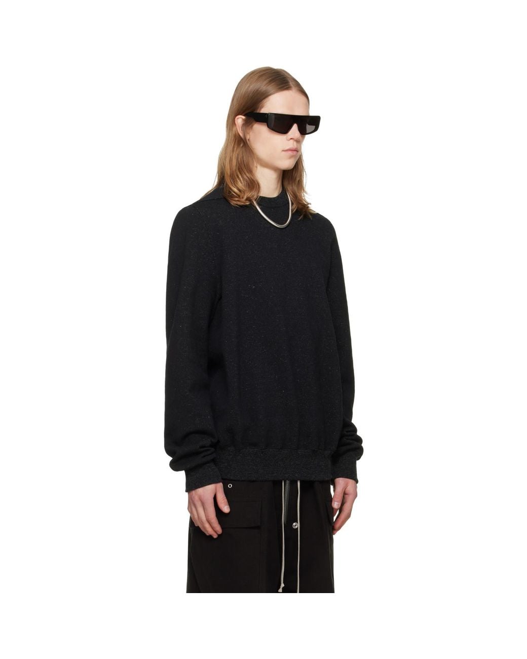 Rick Owens Black Tower Crewneck Sweatshirt for men