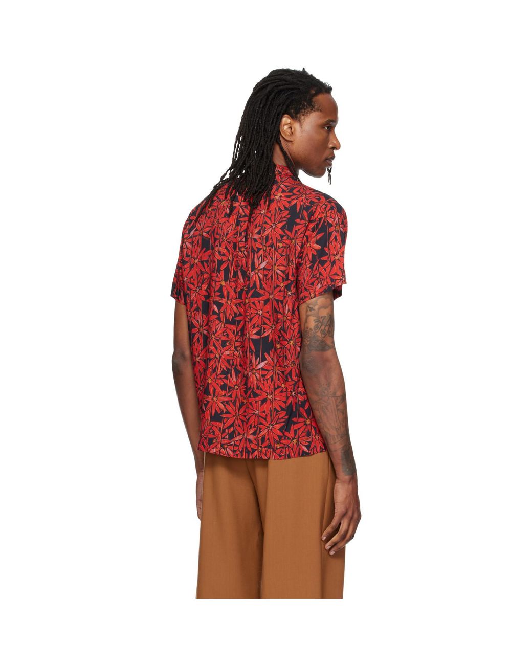 Magliano Red 'Behind Bars Flowers' Shirt for men
