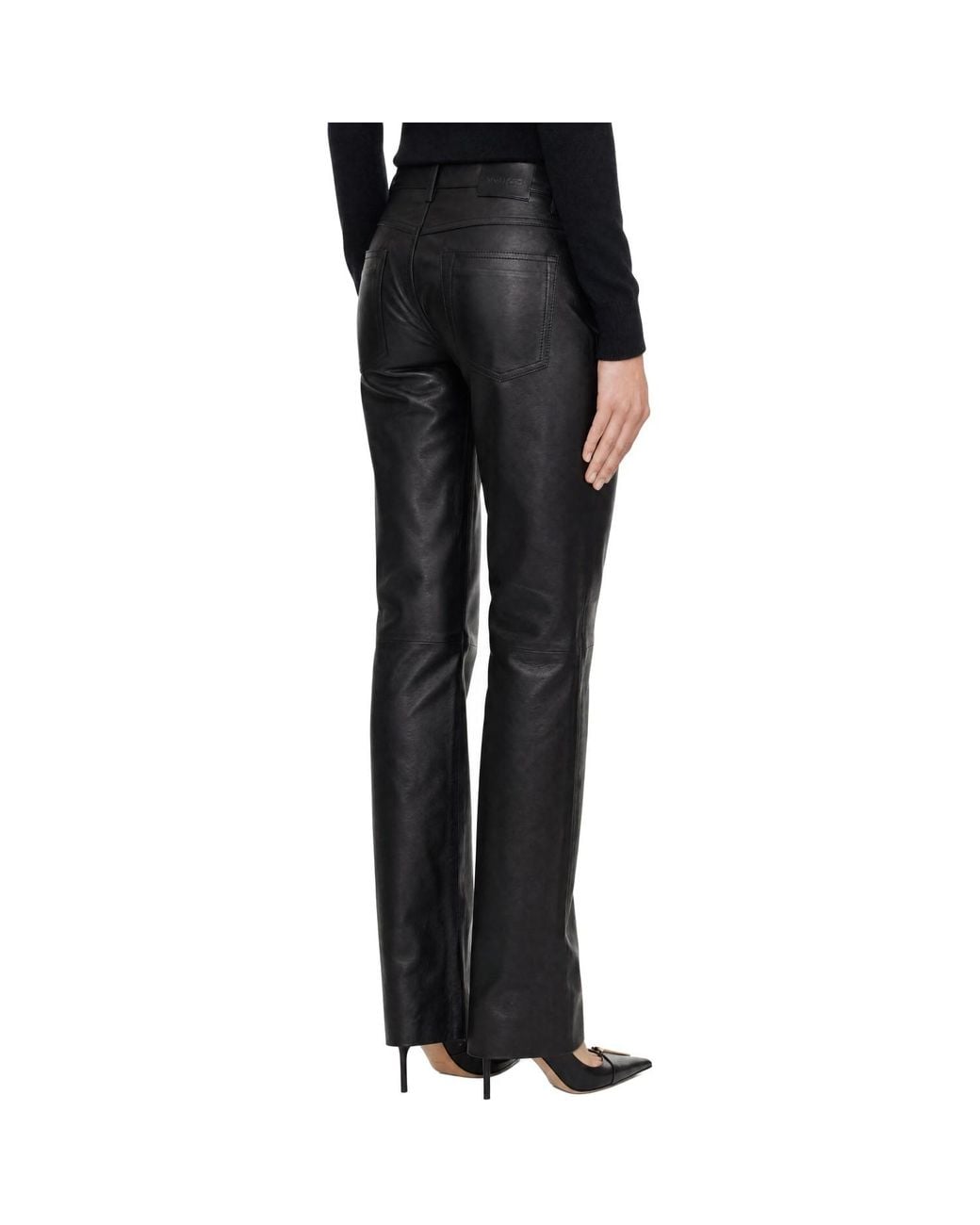 Tom Ford Black Five-Pocket Leather Trousers