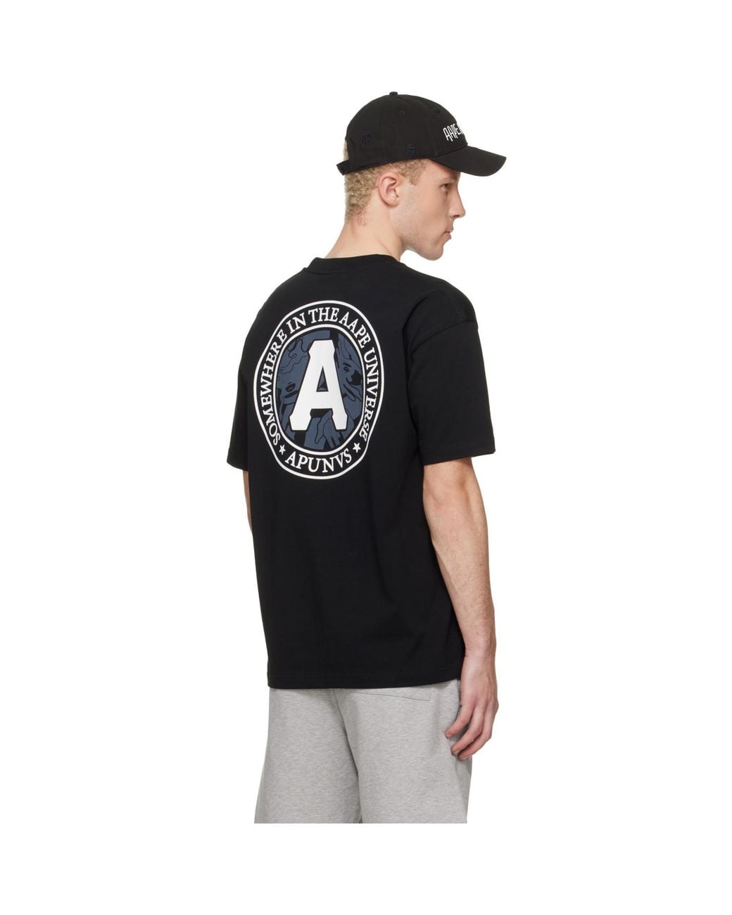 Aape By A Bathing Ape Black 'Aapeunvs' T-Shirt for men
