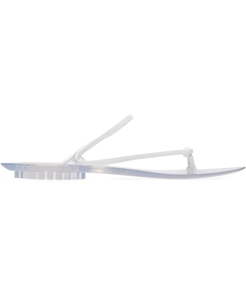 Alaïa White Invisible Thong Sandals
