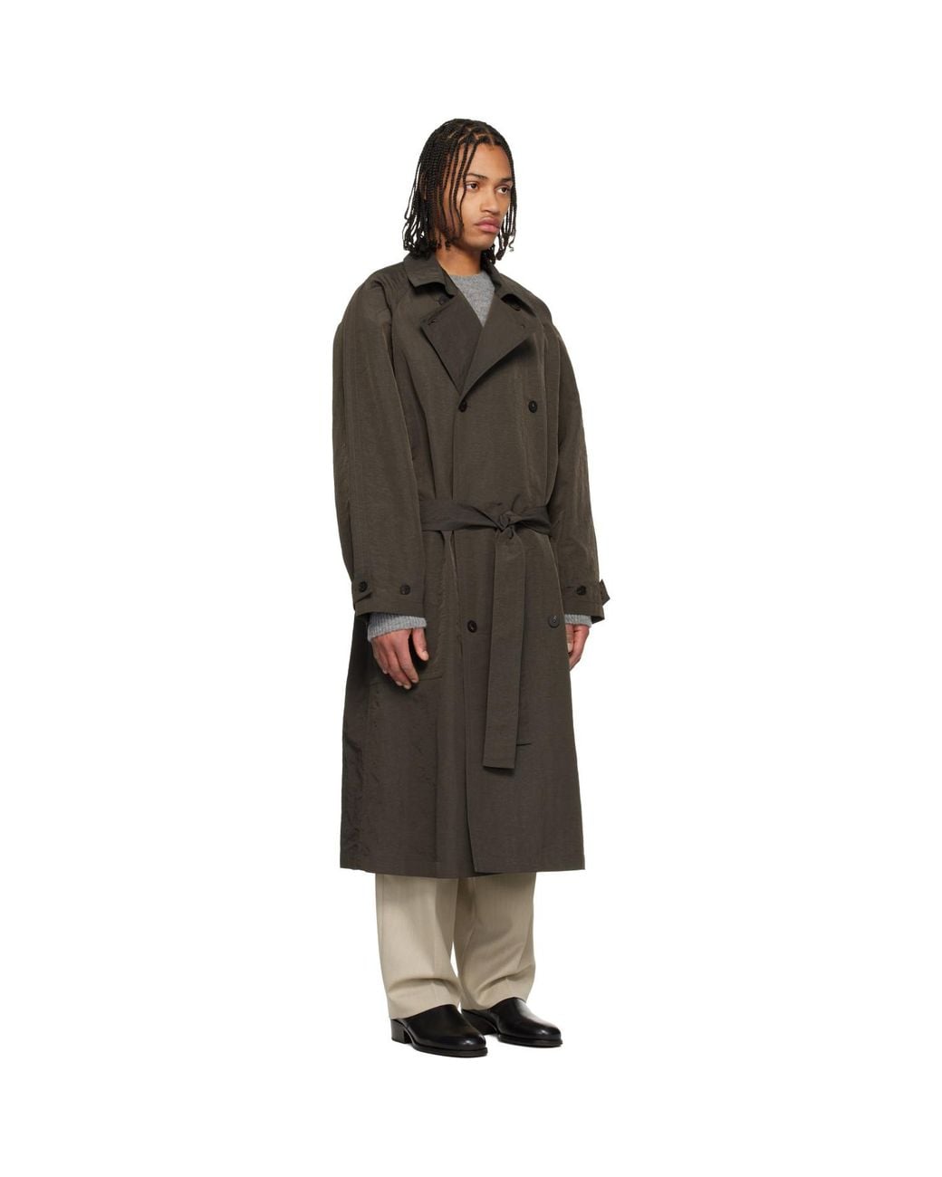 LE17SEPTEMBRE Black Crisp Raglan Trench Coat for men