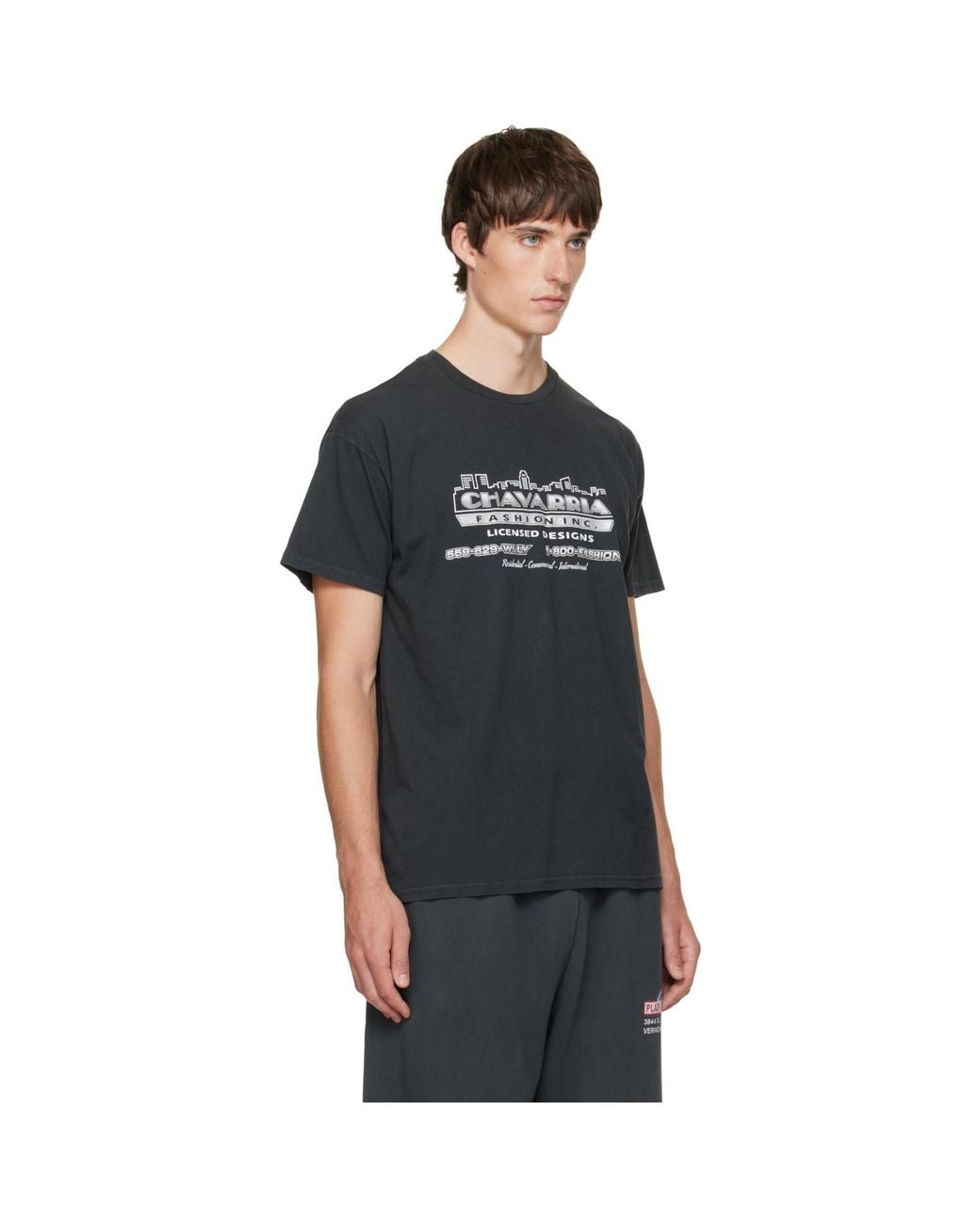Willy Chavarria Black 'Chavarria Licensed Designs' Easy T-Shirt for men