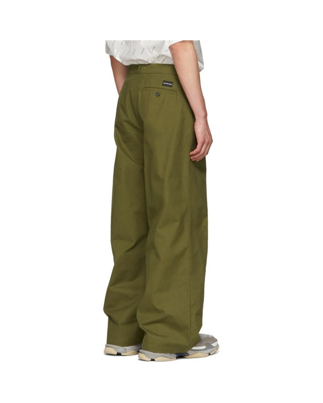 Balenciaga Khaki Baggy Trousers in Green for Men | Lyst