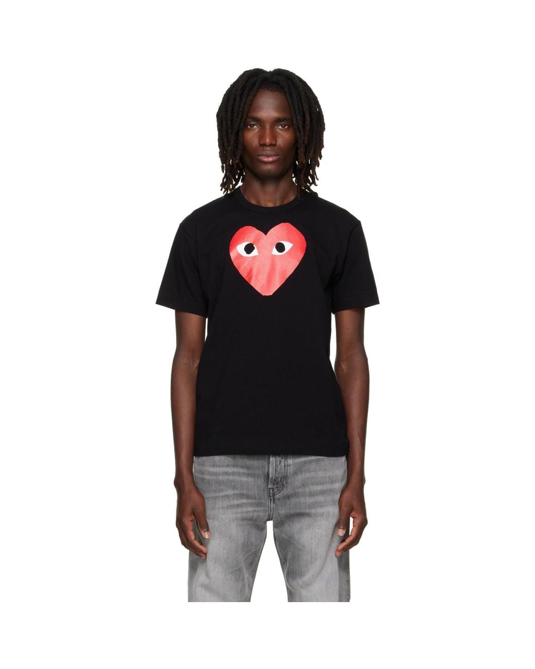 COMME DES GARÇONS PLAY Black Heart' Logo Print T-Shirt for men