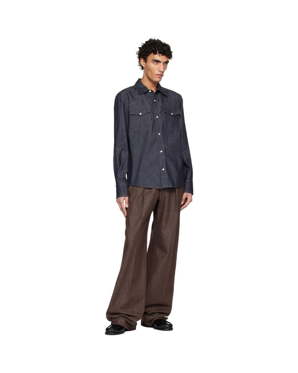 A.P.C. Blue Western Denim Shirt for men