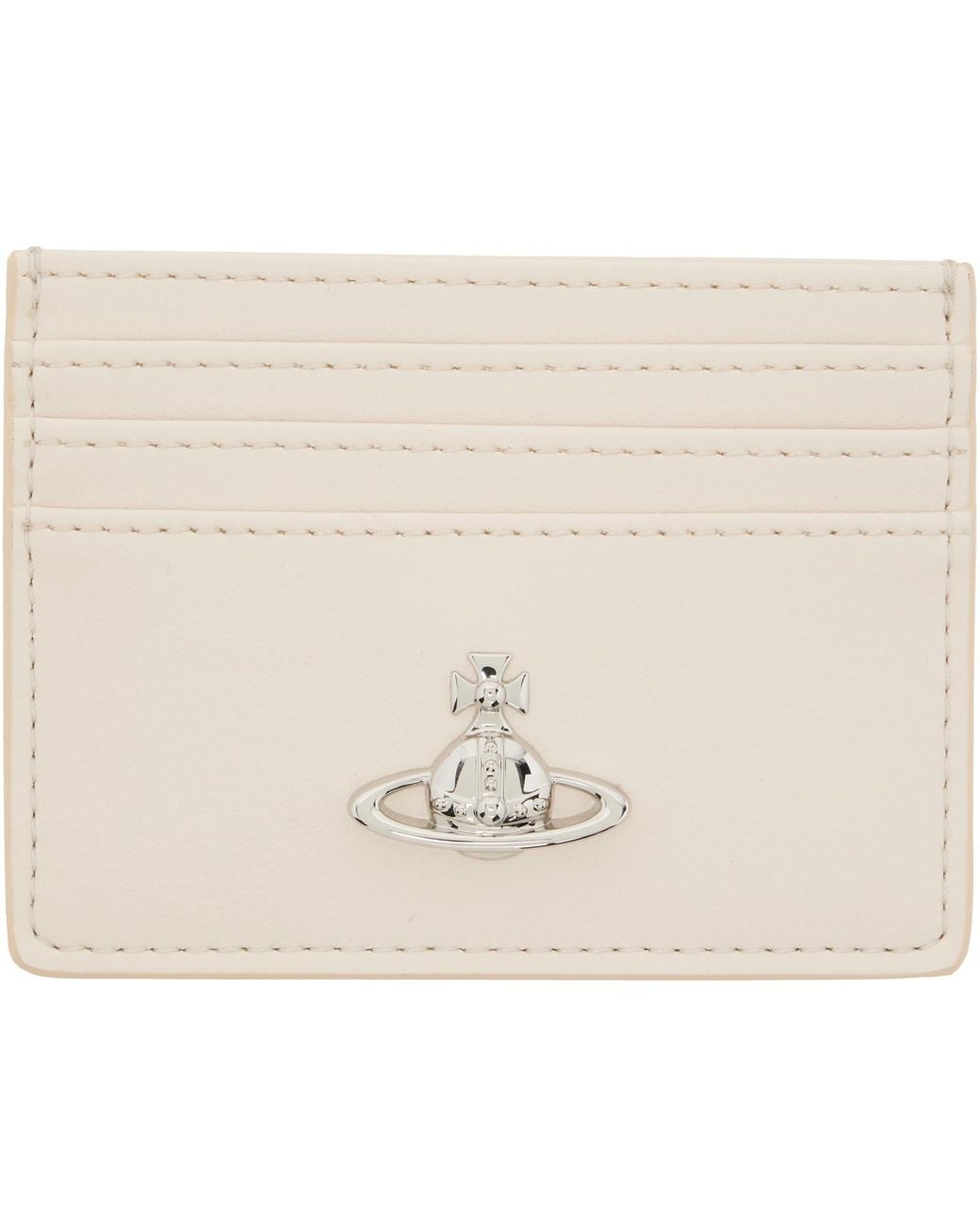 Vivienne Westwood Natural Off- Flat Card Holder for men