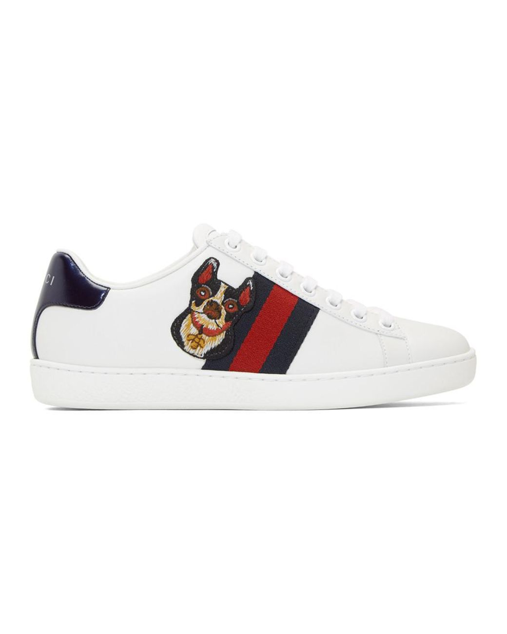 Gucci White Dog New Ace Sneakers