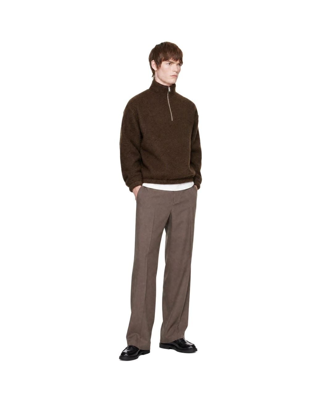 Jil Sander Gray Taupe Wool Trousers for men