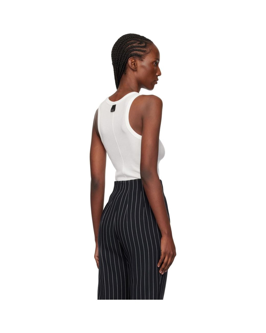 Mugler Black Ribbed Tank Top