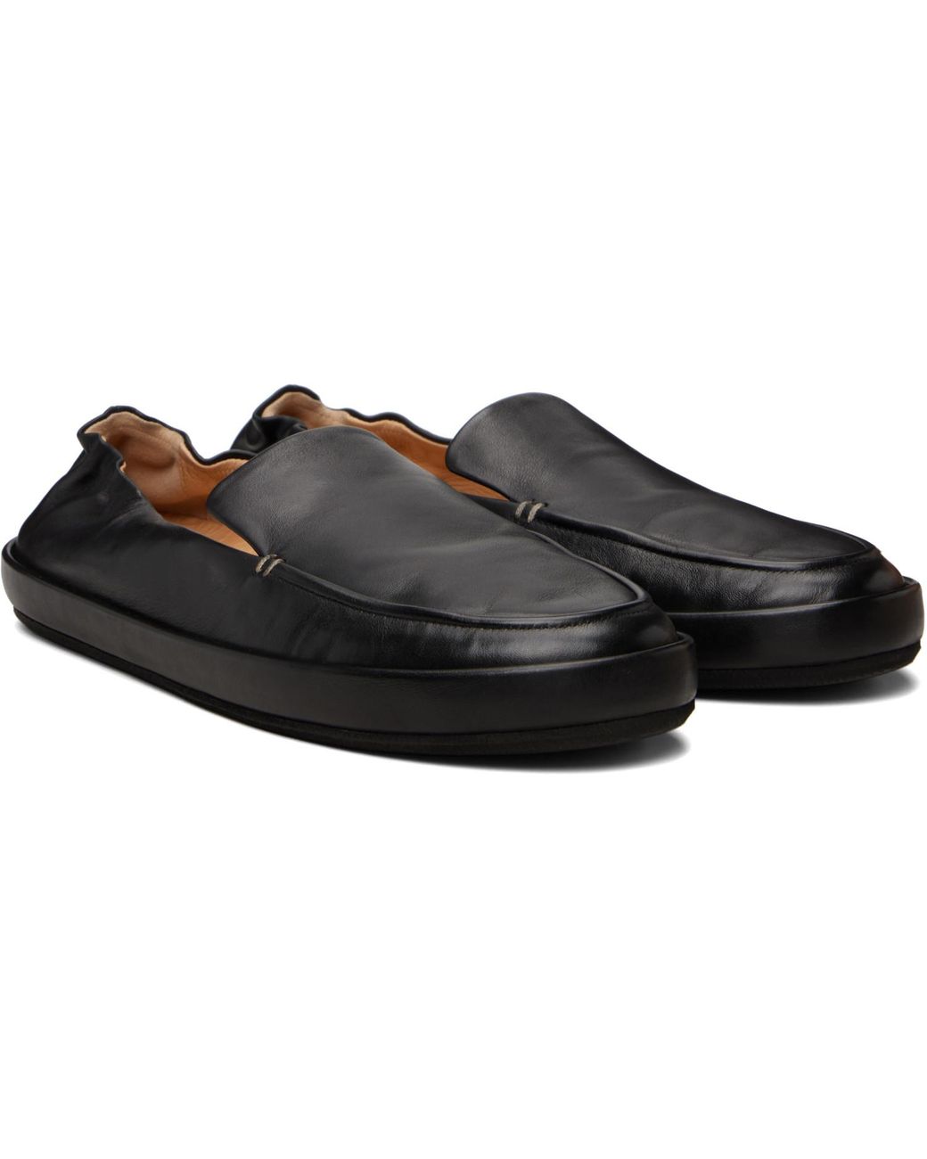 Marsèll Black Scatopelle Leather Loafers for men
