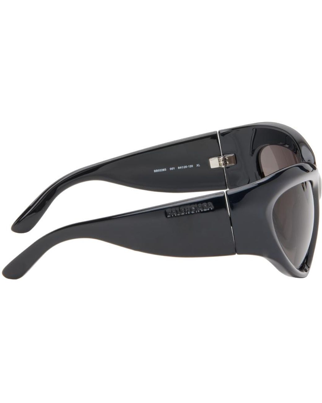 Balenciaga Black Wrap D-frame Sunglasses | Lyst