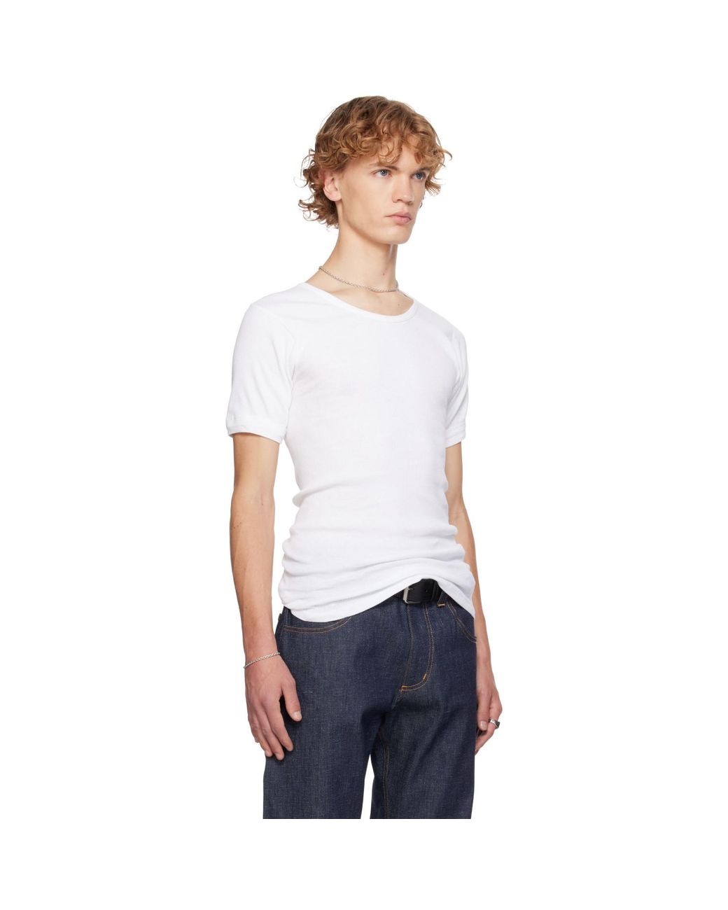 SECONDA White Logo T-Shirt for men