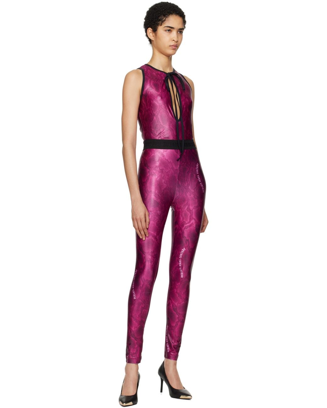 Versace Jeans Couture Red Printed Bodysuit