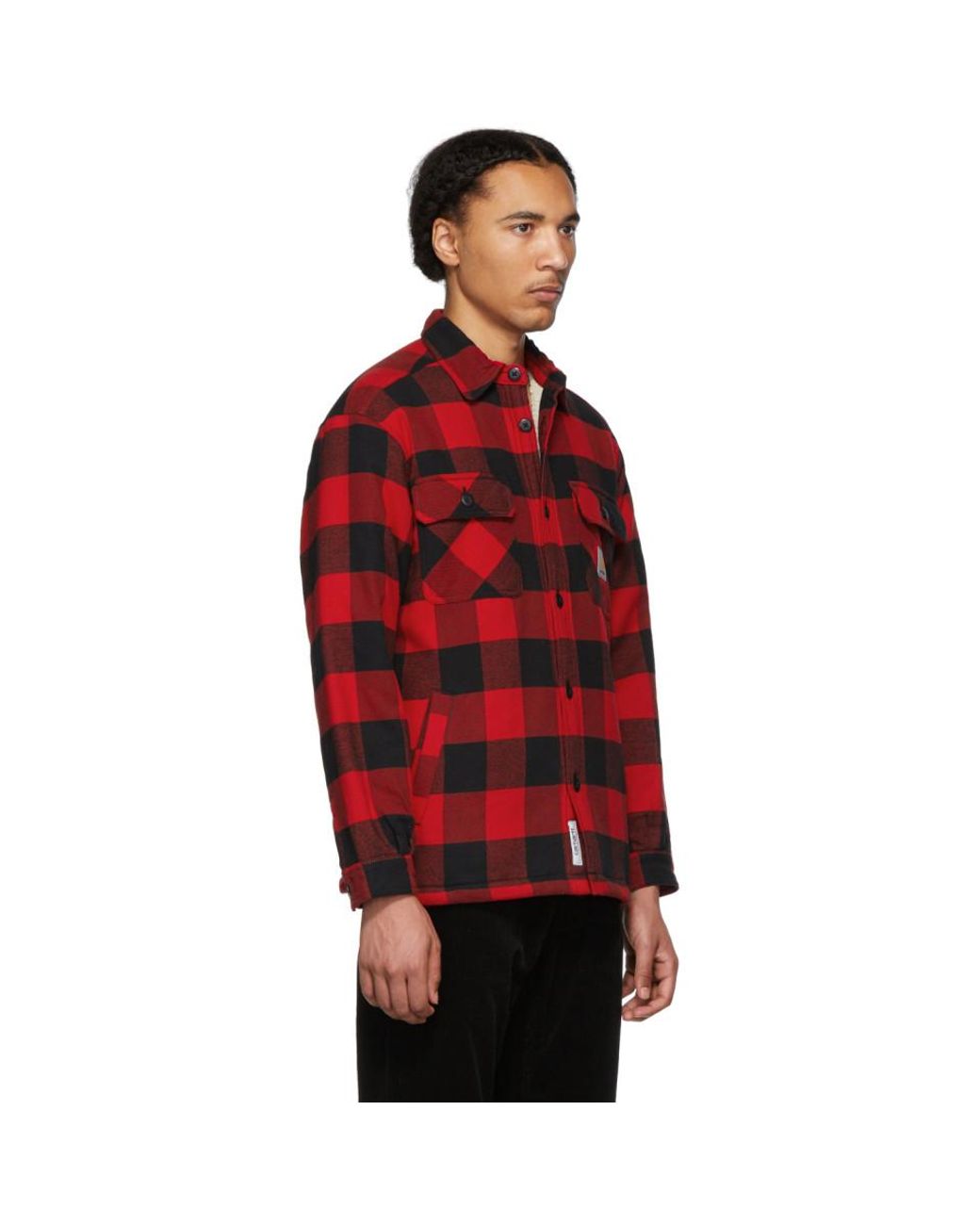 Carhartt WIP Red And Black Check Merton Jacket Shirt for Men | Lyst