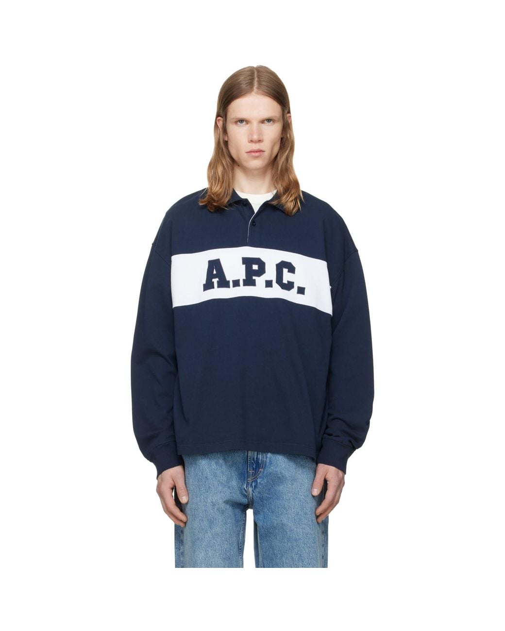 A.P.C. Blue Rugby Polo for men