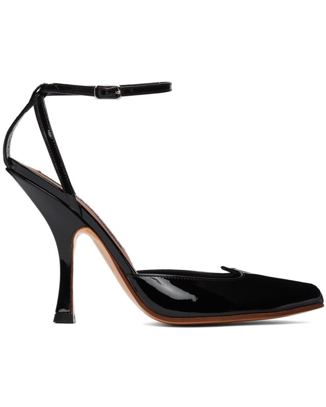 Y. Project Patent Leather Heart Lobster Heels in Black | Lyst Canada