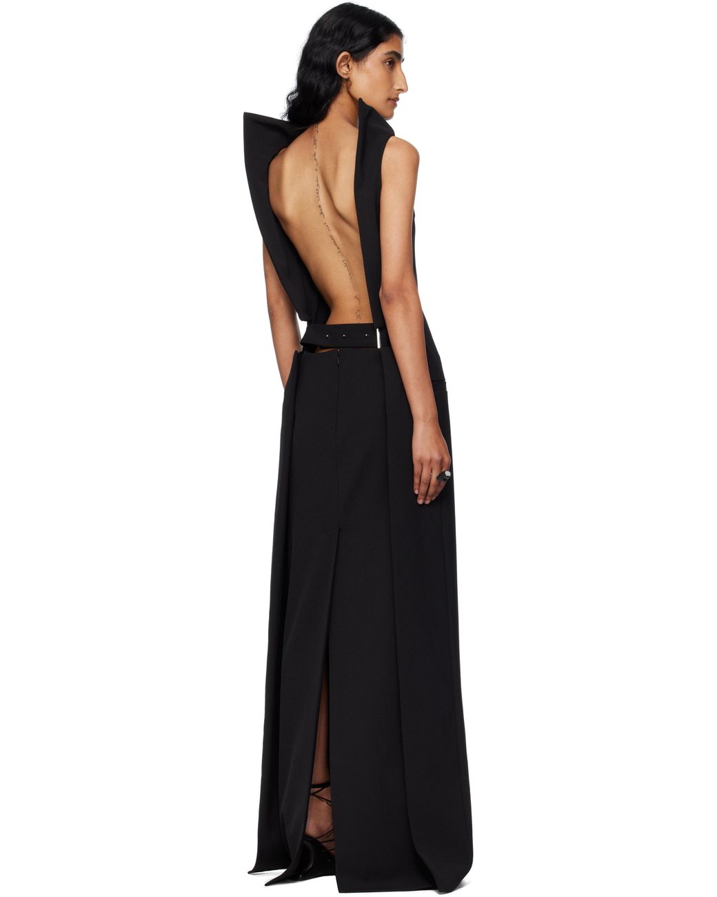 Jean Paul Gaultier Backless Belt Maxi Dress in Black | Lyst UK