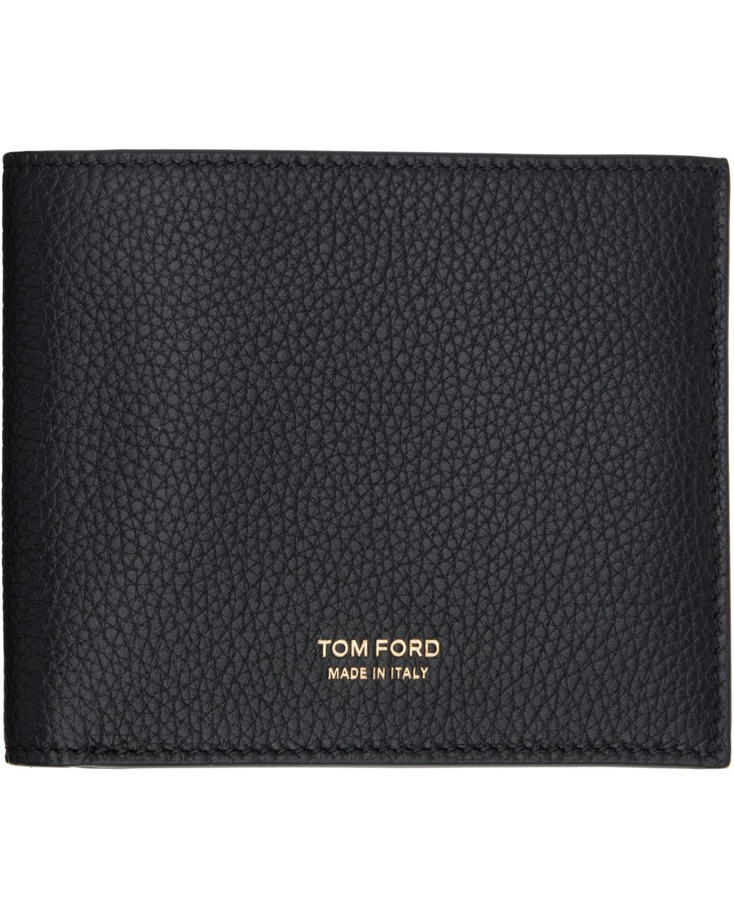 Tom Ford Black Grain Leather Classic Bifold Wallet for men
