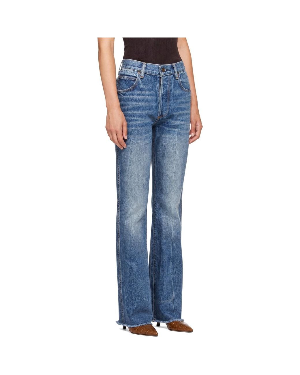 Tom Ford Blue Stonewashed Denim Melanie Straight Jeans