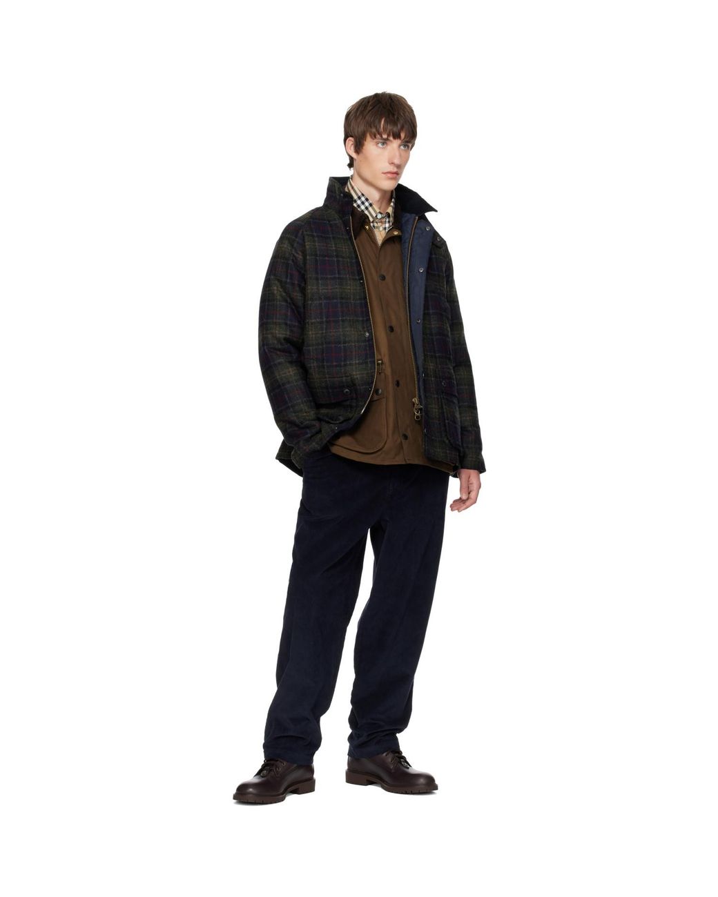 Barbour Black Tartan Bedale Wool Jacket for men