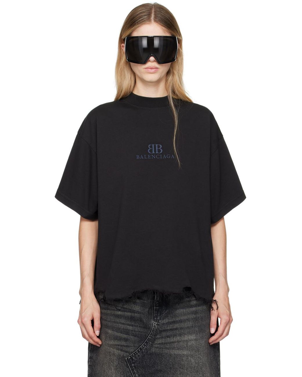 Balenciaga 'Bb' Classic T-Shirt in Black | Lyst