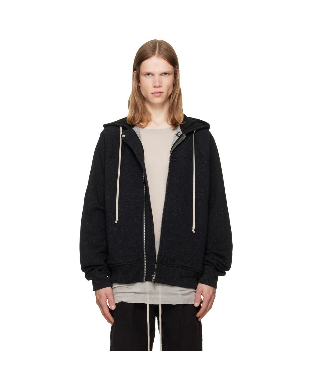 Rick Owens Black Tower Windbreaker Hoodie for men