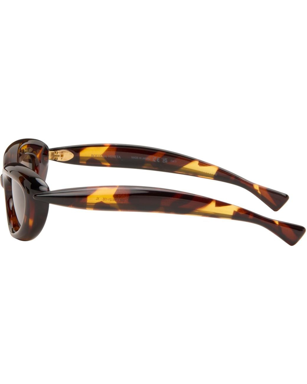 Bottega Veneta Brown Sardine Oval Sunglasses