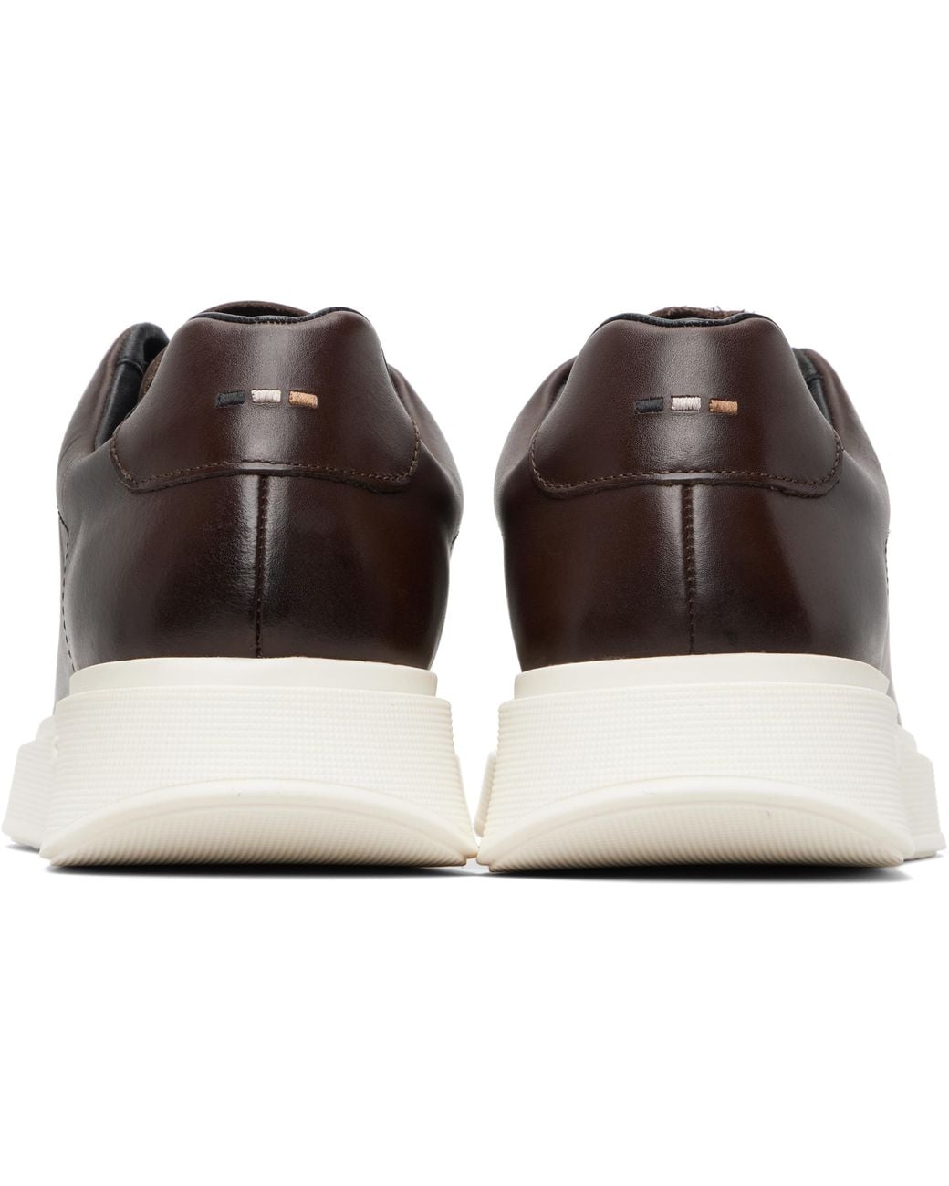 Boss Black Buffed Leather Sneakers for men