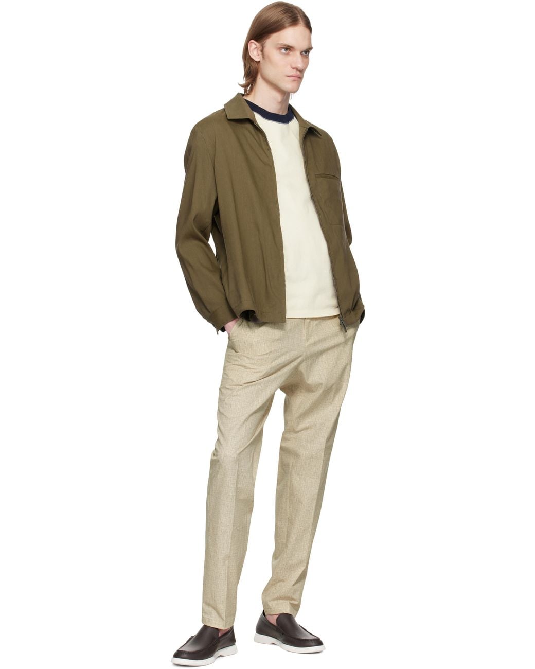 Boss Natural Formal Water-Repellent Trousers for men