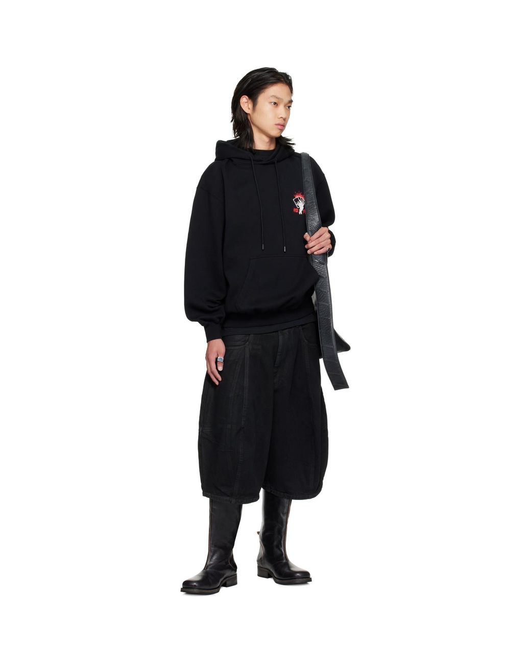 Lu'u Dan Black Puffa Shorts for men
