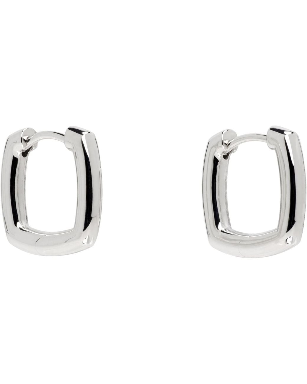 Tom Wood Metallic Frame Hoops Small Earrings for men