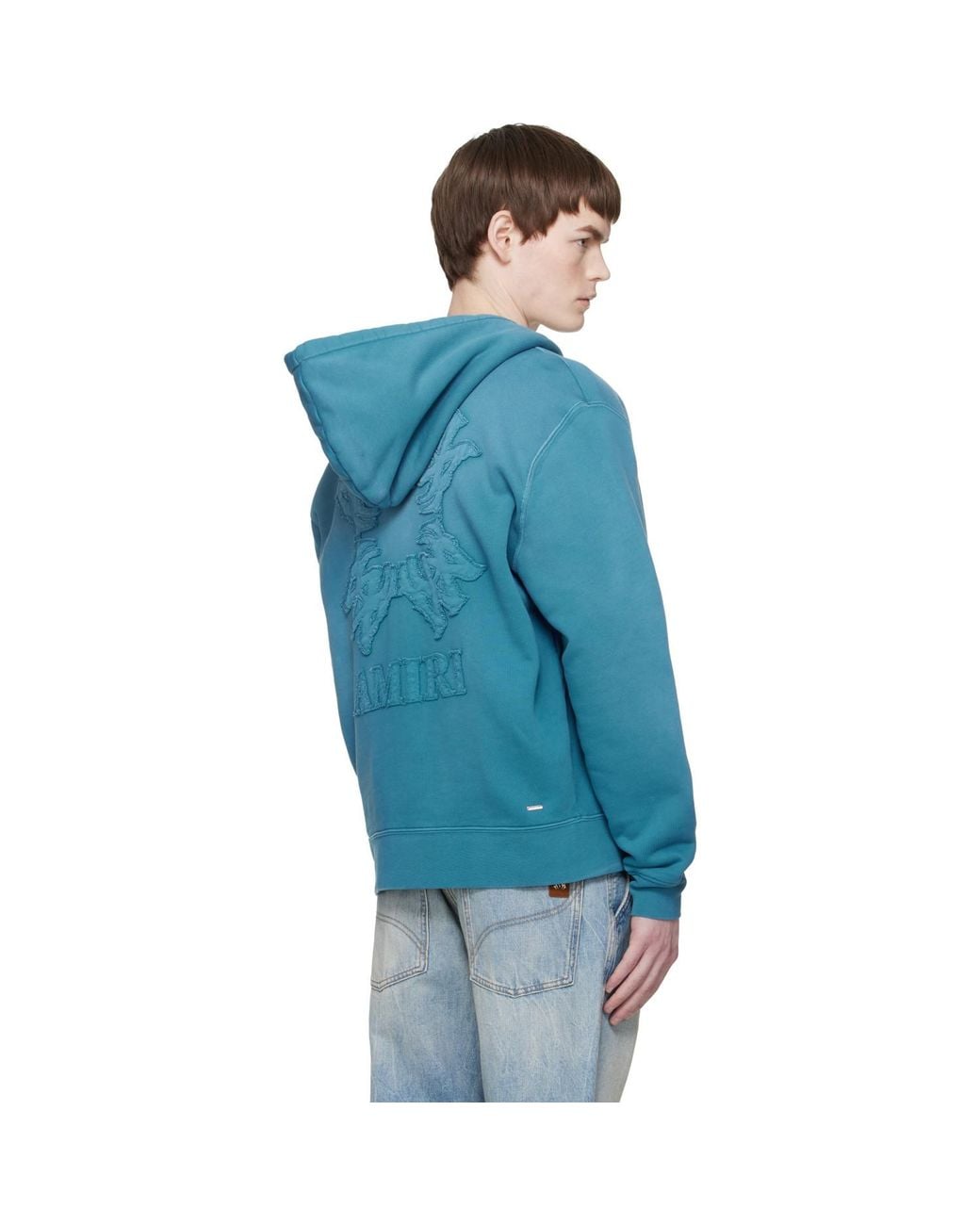 Amiri Blue Ma Quad Zip Hoodie for men