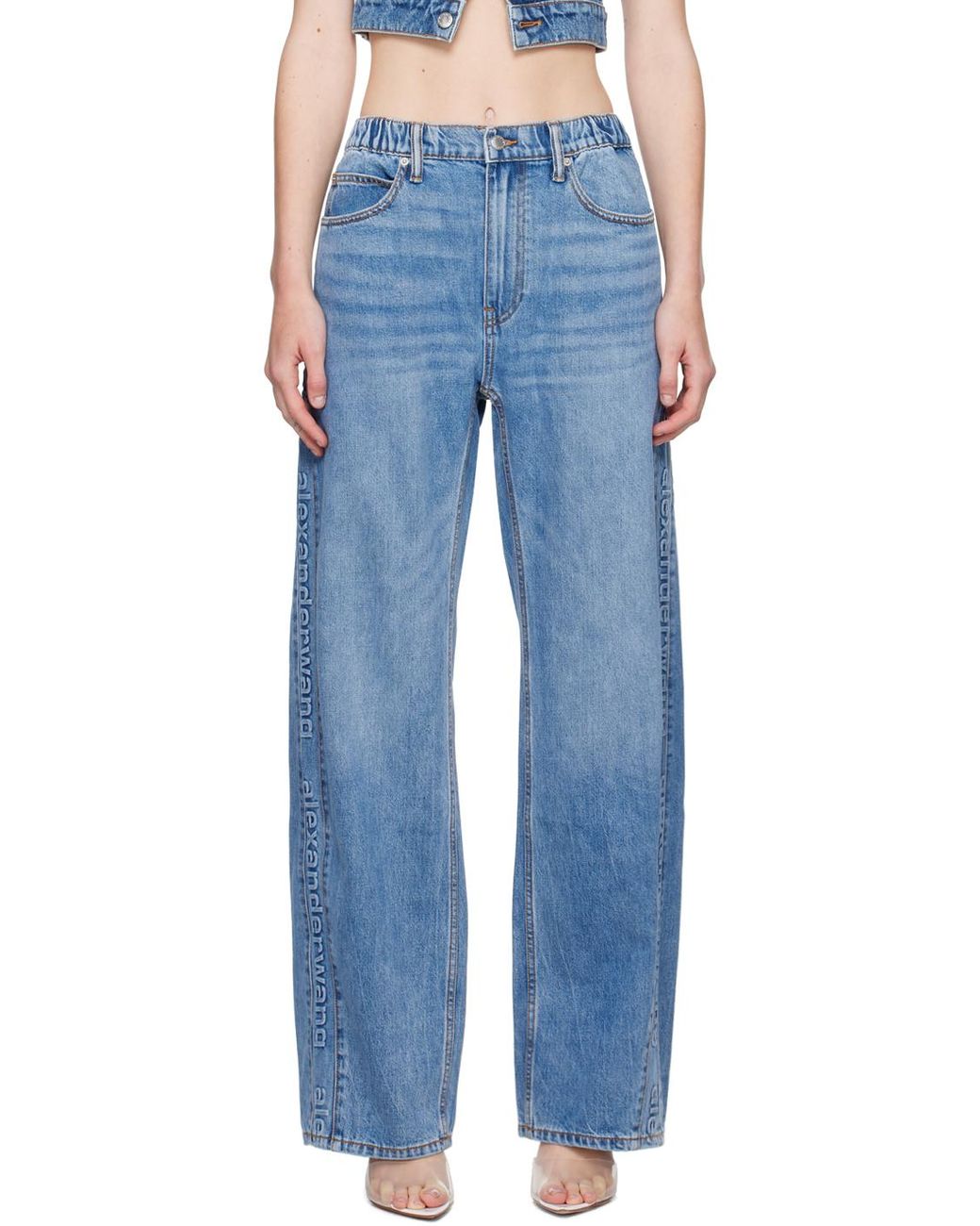 Alexander Wang Logo-embossed Balloon Jeans in Blue | Lyst