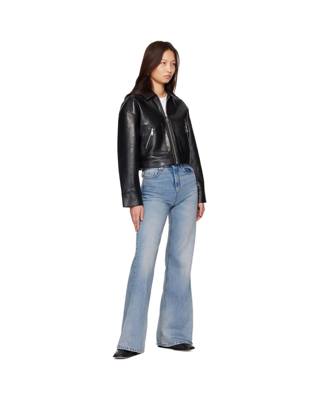Anine Bing Black Assan Regenerated Leather Jacket