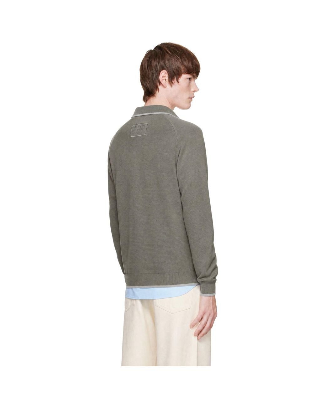Maison Kitsuné Gray 'Maison Kitsune Paris' Flap Pocket Jacket for men