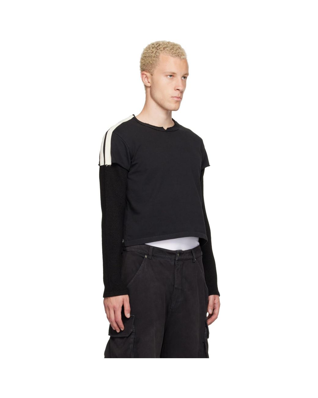 424 Black Thermal Capped Sleeve T-Shirt for men