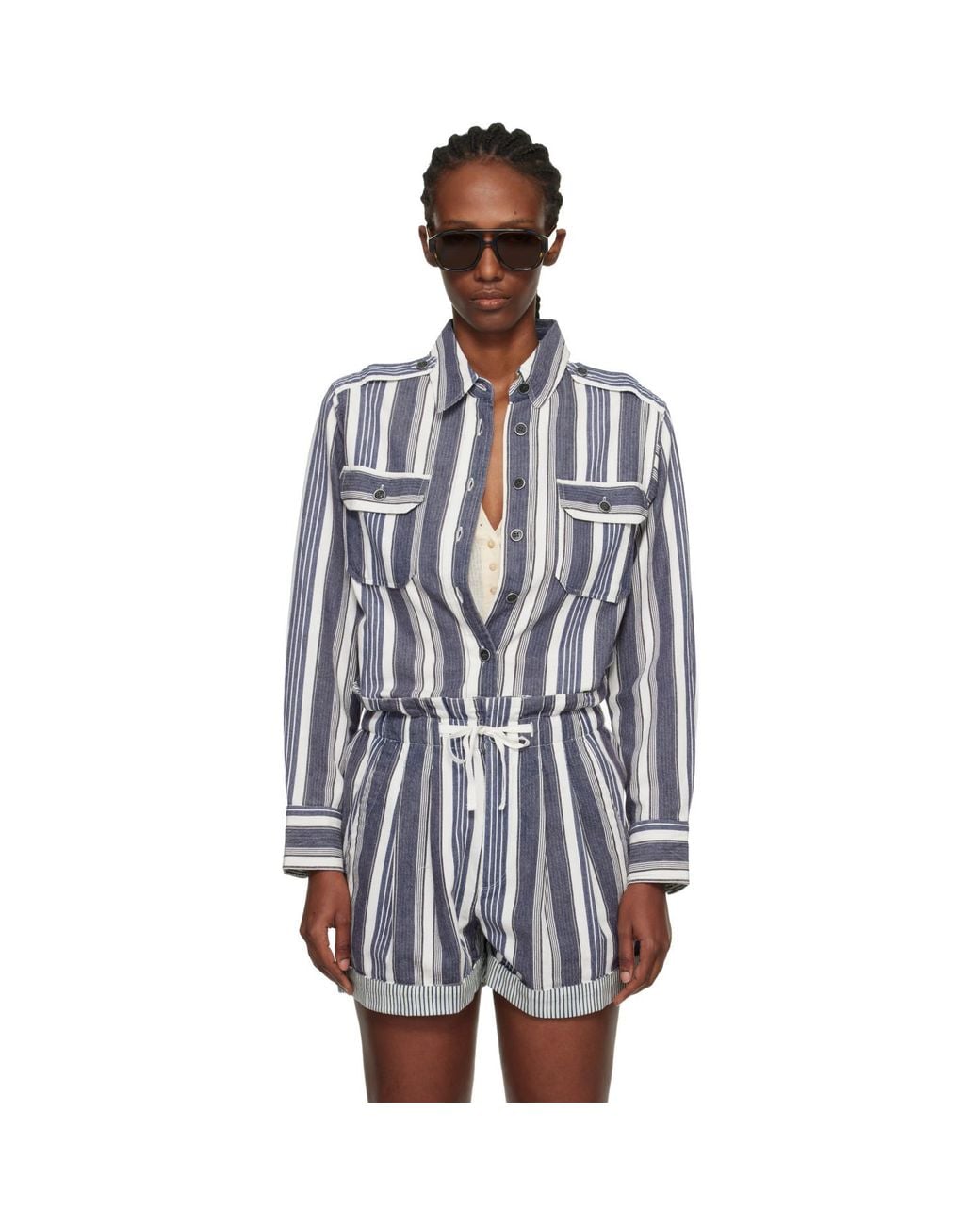 Isabel Marant Multicolor Off- Gelva Summer Striped Shirt
