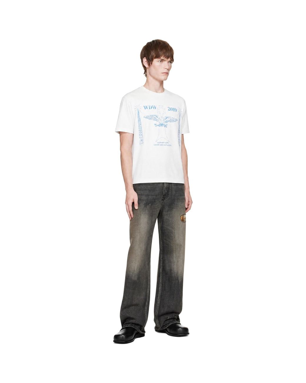 Who Decides War White 'Wdw Fm' Jersey Short Sleeve T-Shirt for men