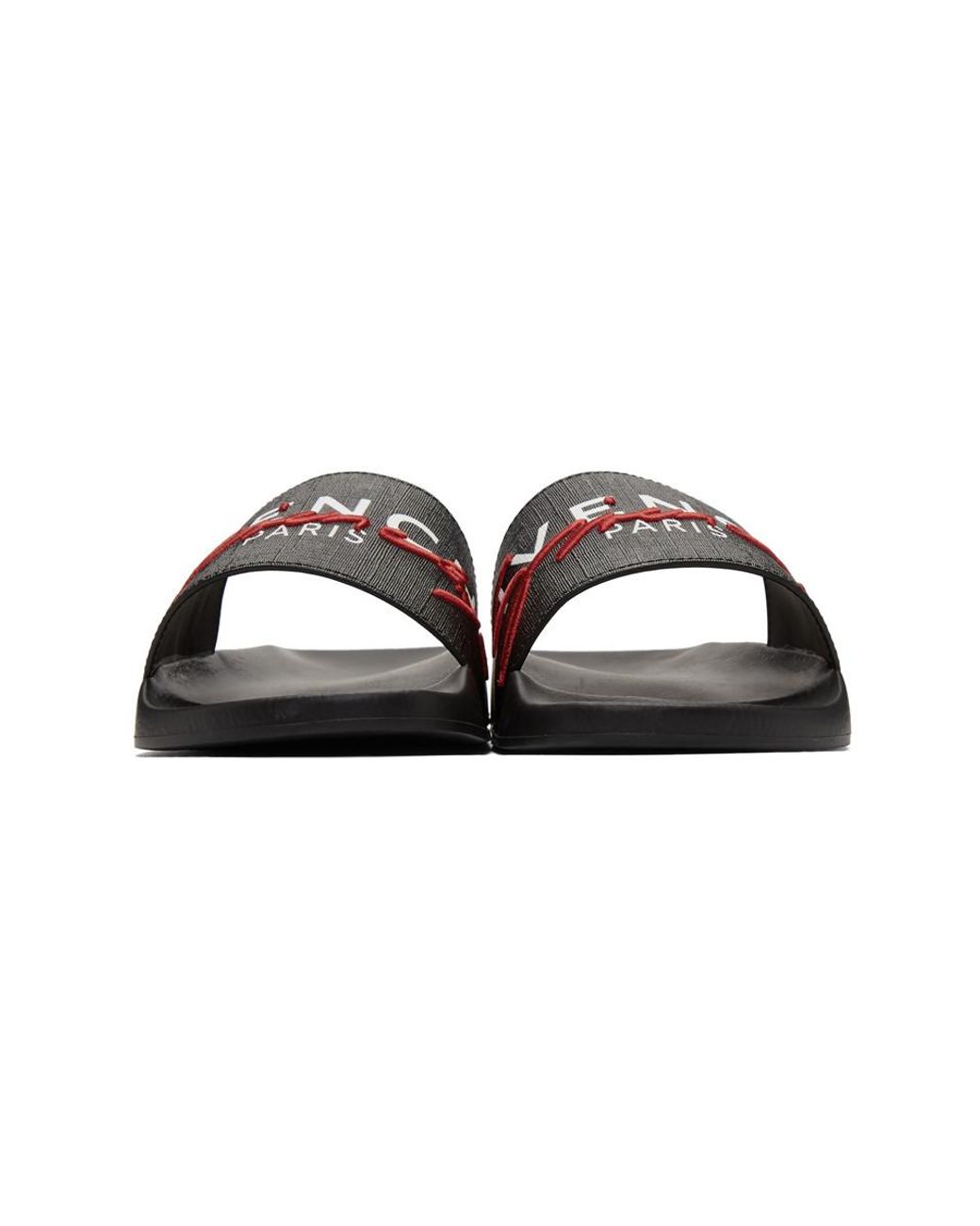 Givenchy Black And Red Logo Flat Slides for Men | Lyst Australia